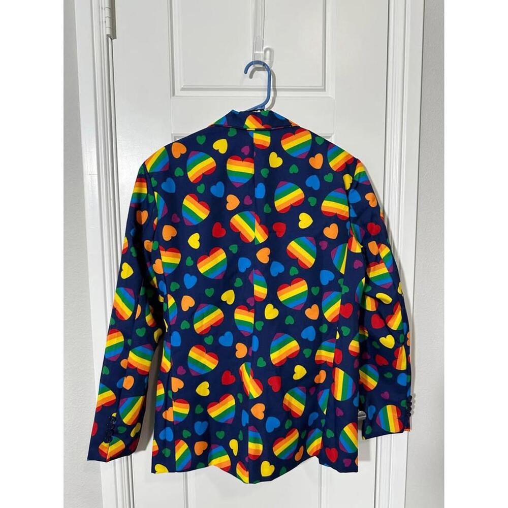Colorful Heart Pattern Blazer - Picture 2 of 7